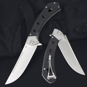 F124 four-Eyes Scimitar D2 Blade Axis EDC Outdoor Camping Hunting Survival Pocket Knife with Carry Clip UD408817
